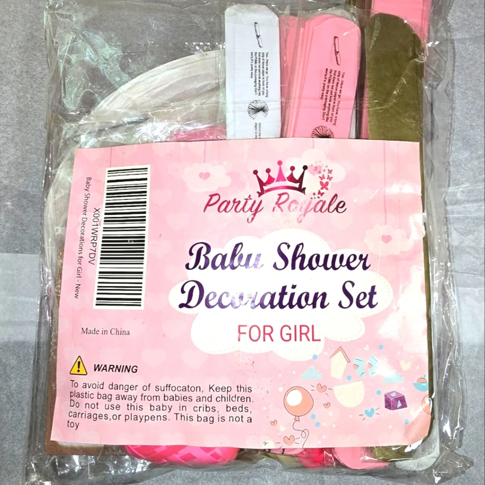 Girl Baby Shower Decoration Set